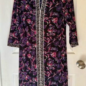 Maggy London Floral Black / multi color Dress knee length size 8